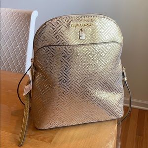 Michael Kors Adele large leather backpack in gold